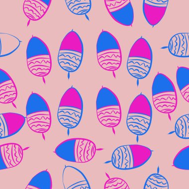 Meşe palamudu sorunsuz desen etiketleri. Elle çizilmiş.