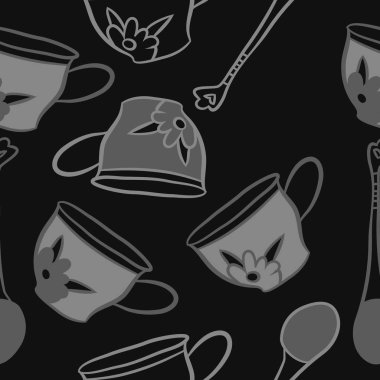 Soyut renkli çay bardakları Dikişsiz desen 