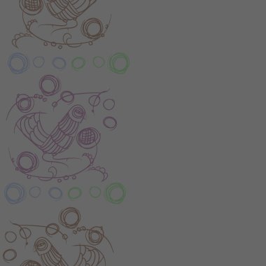 çizgi sanat kuş, vektör illüstrasyon ile dikişsiz desen