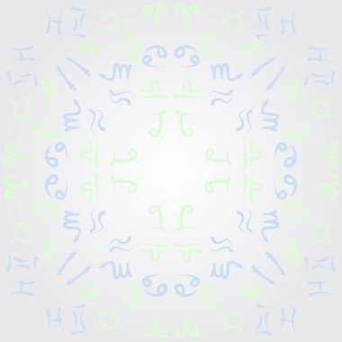 Zodiac Signs Dikişsiz desen. Vektör Illustration
