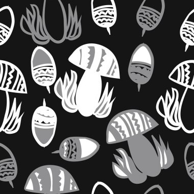 Soyut basit mantar Dikişsiz desen