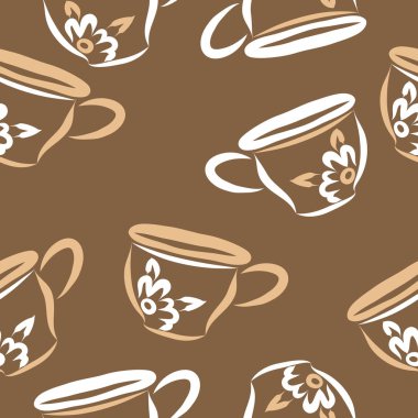 Soyut renkli çay bardakları Dikişsiz desen 