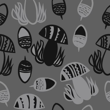 Soyut basit mantar Dikişsiz desen