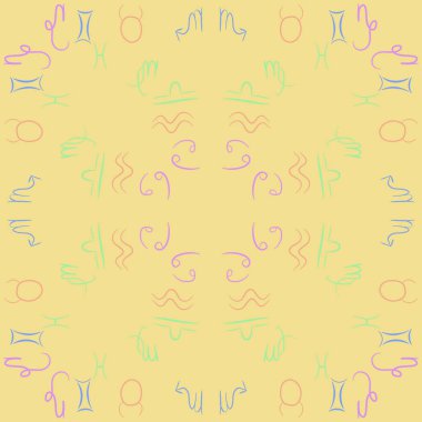 Soyut basit kaligrafi Dikişsiz desen