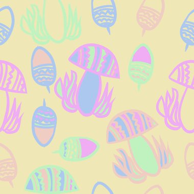 Soyut basit mantar Dikişsiz desen