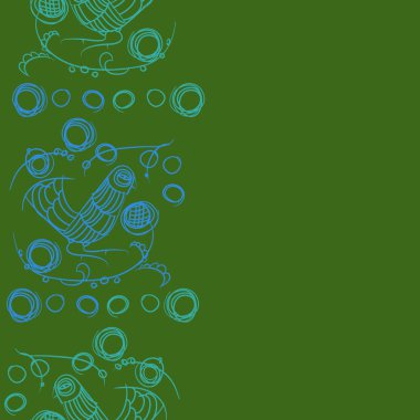 çizgi sanat kuş, vektör illüstrasyon ile dikişsiz desen