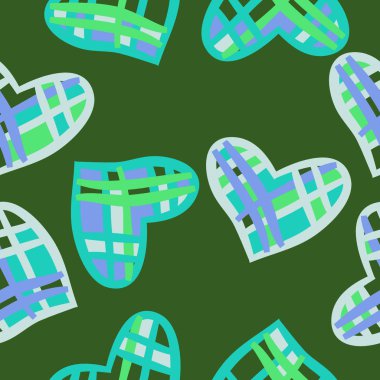 Renkli kalpler ile dikişsiz vektör illüstrasyon