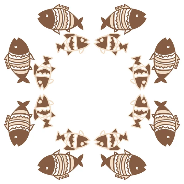 Cute Seamless Pattern Fishes Vector Illustration — Stock Vector