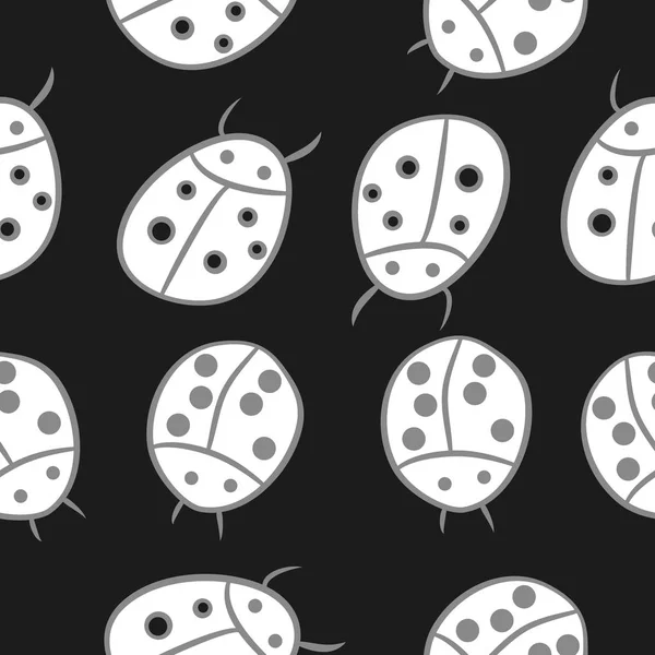 Seamless Pattern Ladybugs Vector Illustration — Stock Vector