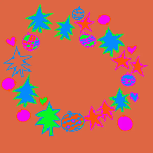 Бесшовный Рисунок Абстрактных Красочных Елок Рождества — стоковый вектор