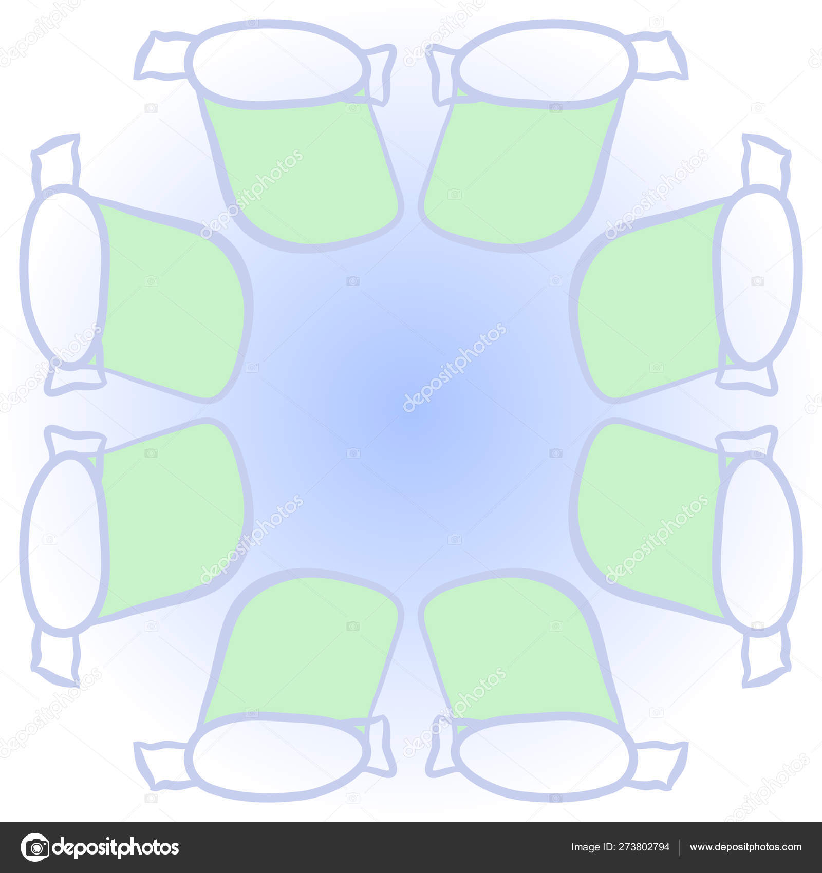 Circular Pattern Dishes Objects Doodles Saucepan Object Copy Space ...