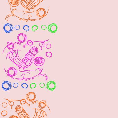 çizgi sanat kuş, vektör illüstrasyon ile dikişsiz desen