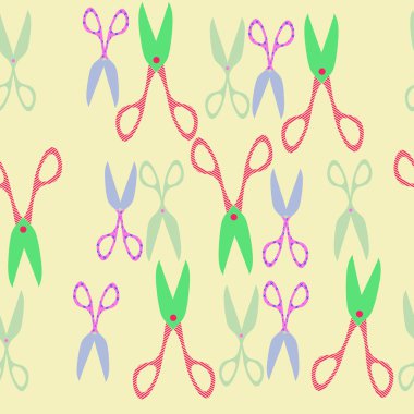 Renkli makaslı kusursuz desen 