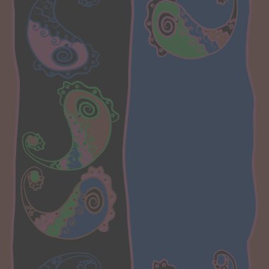 Renkli paisley süs ile dikişsiz desen