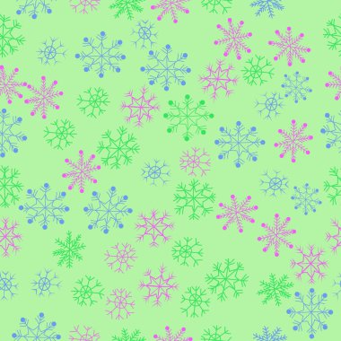 Kar taneleri ile sevimli basit kış arka plan