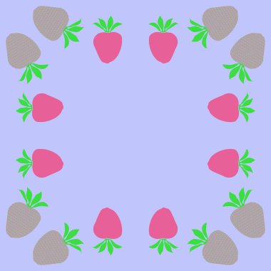 Çilek Dikişsiz yarı ton deseni. Vektör Illustration