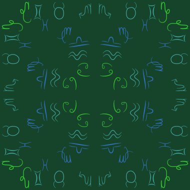 Soyut basit kaligrafi Dikişsiz desen