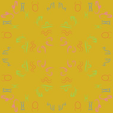 Soyut basit kaligrafi Dikişsiz desen