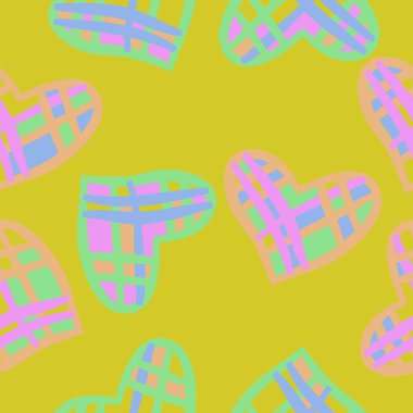 Renkli kalpler ile dikişsiz vektör illüstrasyon