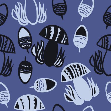 Soyut basit mantar Dikişsiz desen