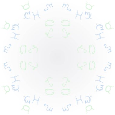 Zodiac Signs Dikişsiz desen. Vektör Illustration