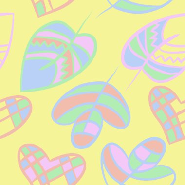 Soyut renkli yaprakları Dikişsiz deseni