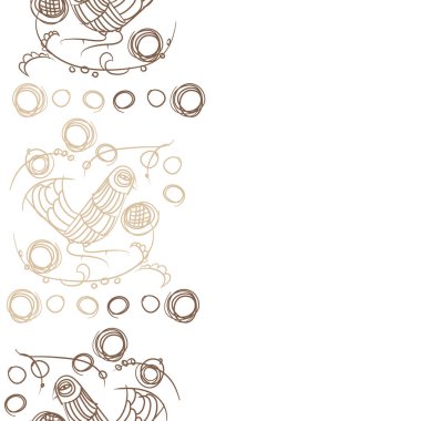 çizgi sanat kuş, vektör illüstrasyon ile dikişsiz desen