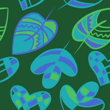 Soyut renkli yaprakları Dikişsiz deseni