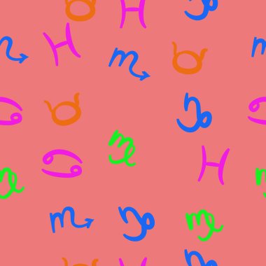 burç işaretleri ile dikişsiz desen, vektör illüstrasyon 