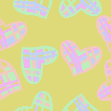 Renkli kalpler ile dikişsiz vektör illüstrasyon