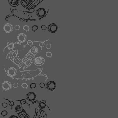 çizgi sanat kuş, vektör illüstrasyon ile dikişsiz desen