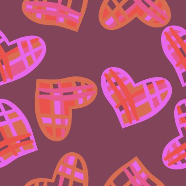 Renkli kalpler ile dikişsiz vektör illüstrasyon