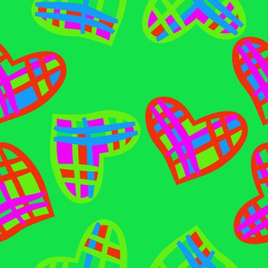 Renkli kalpler ile dikişsiz vektör illüstrasyon