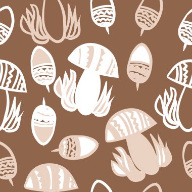 Soyut basit mantar Dikişsiz desen