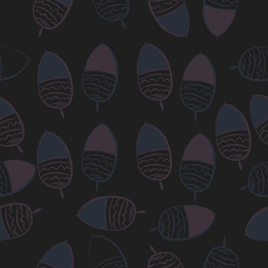 Meşe palamudu sorunsuz desen etiketleri. Elle çizilmiş.