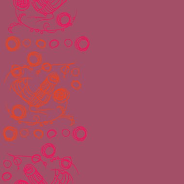 çizgi sanat kuş, vektör illüstrasyon ile dikişsiz desen