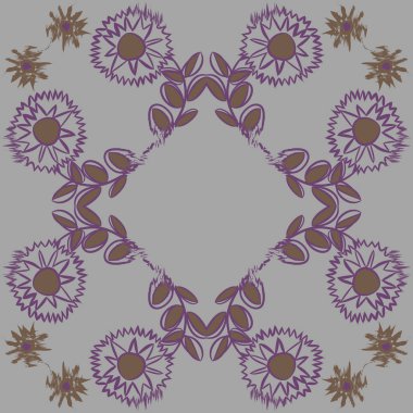 Soyut çiçekler çerçevesi Dikişsiz deseni
