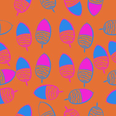 Meşe palamudu sorunsuz desen etiketleri. Elle çizilmiş.