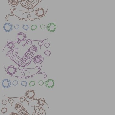 çizgi sanat kuş, vektör illüstrasyon ile dikişsiz desen