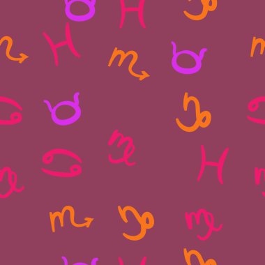 burç işaretleri ile dikişsiz desen, vektör illüstrasyon 