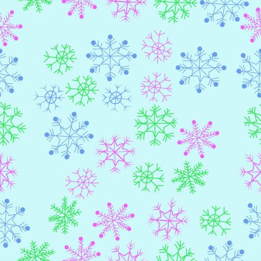 Kar taneleri ile sevimli basit kış arka plan