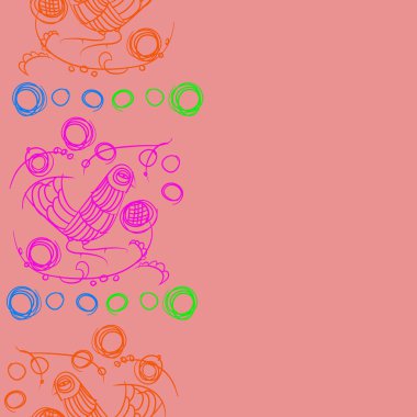 çizgi sanat kuş, vektör illüstrasyon ile dikişsiz desen