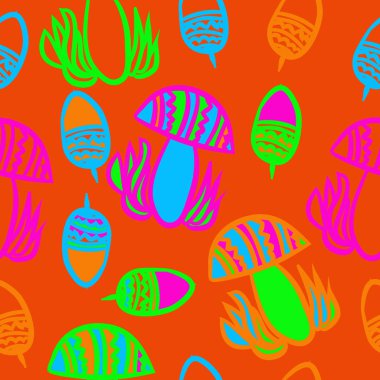 Soyut basit mantar Dikişsiz desen