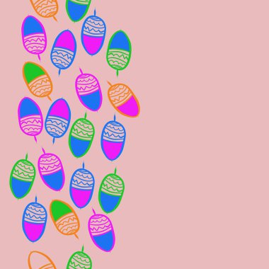 Meşe palamudu dikişsiz desen, çizgili.