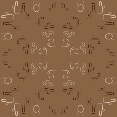 Soyut basit kaligrafi Dikişsiz desen