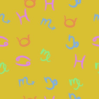 burç işaretleri ile dikişsiz desen, vektör illüstrasyon 