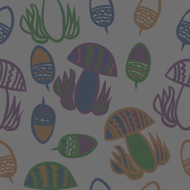 Soyut basit mantar Dikişsiz desen