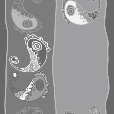 Renkli paisley süs ile dikişsiz desen