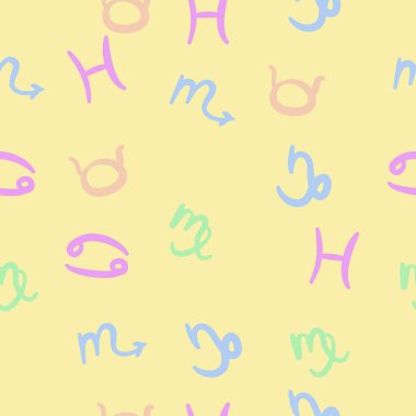 burç işaretleri ile dikişsiz desen, vektör illüstrasyon 