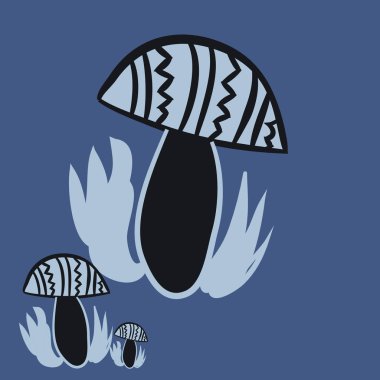 Soyut basit mantar Dikişsiz desen